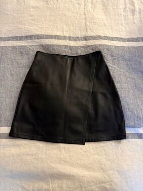 Hollister Black Faux Leather Mini Skirt